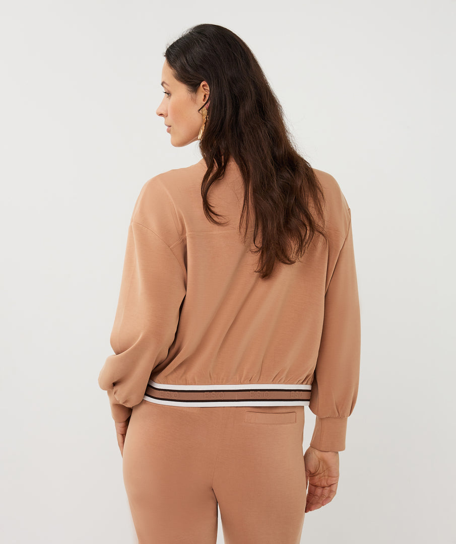Esqualo Cappucino Cardigan Bomber Jacket