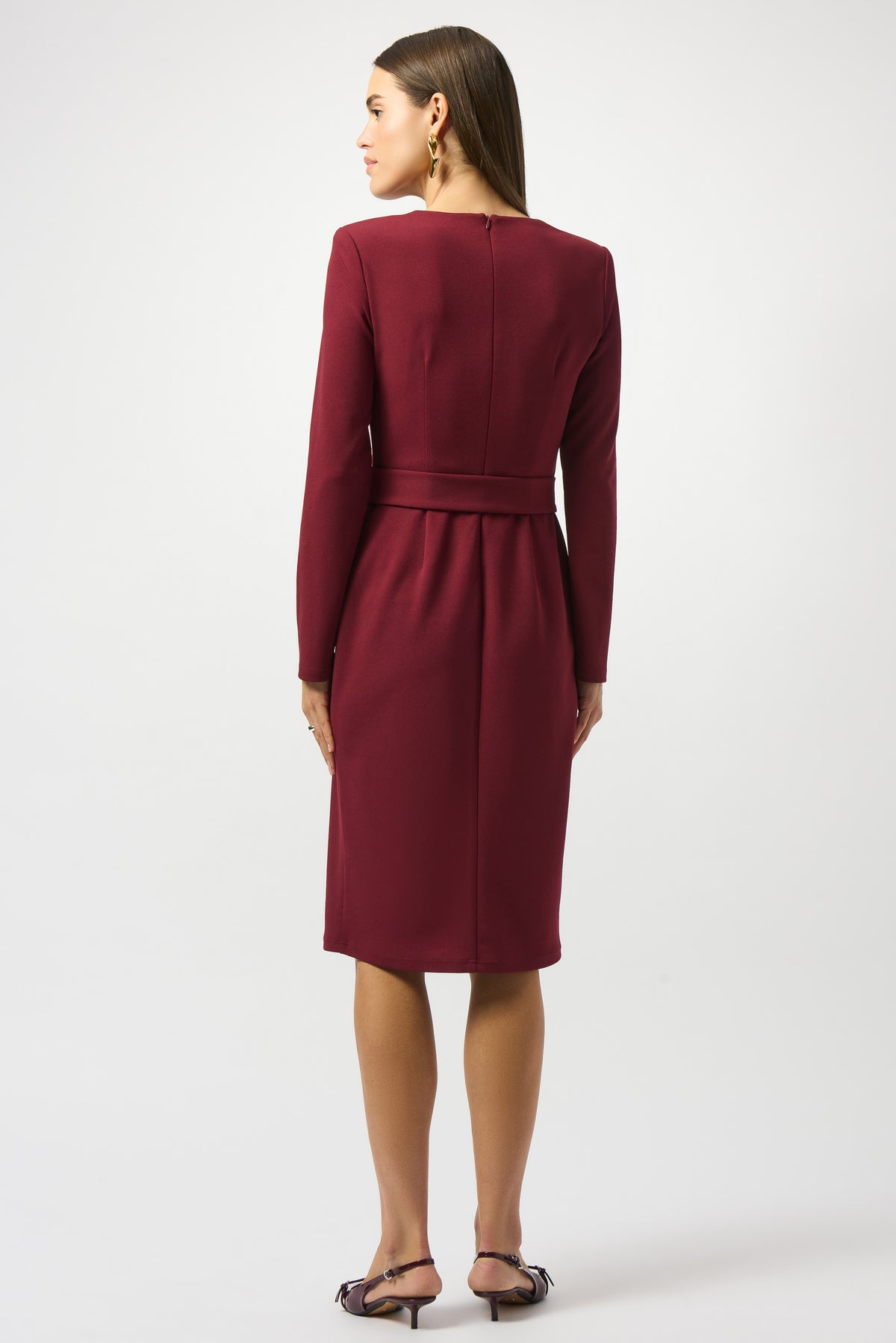 Joseph Ribkoff Merlot Belted Dress