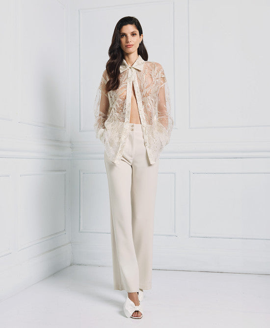 Access Fashion Vanilla Shirt With Decoration