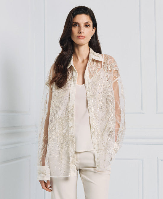 Access Fashion Vanilla Shirt With Decoration