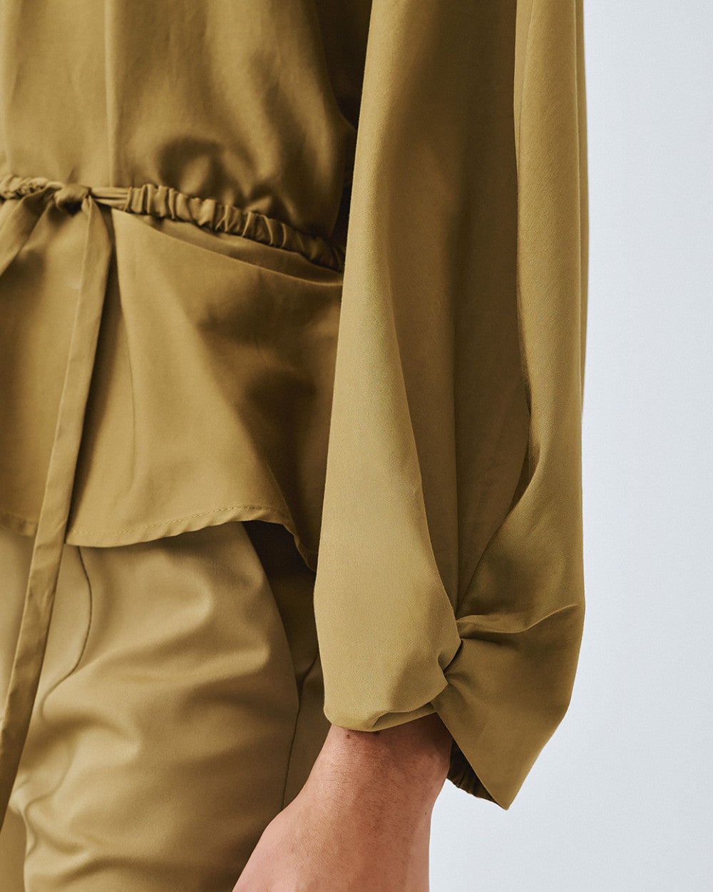 Access Fashion Olive Green Blouse With Boat Neckline