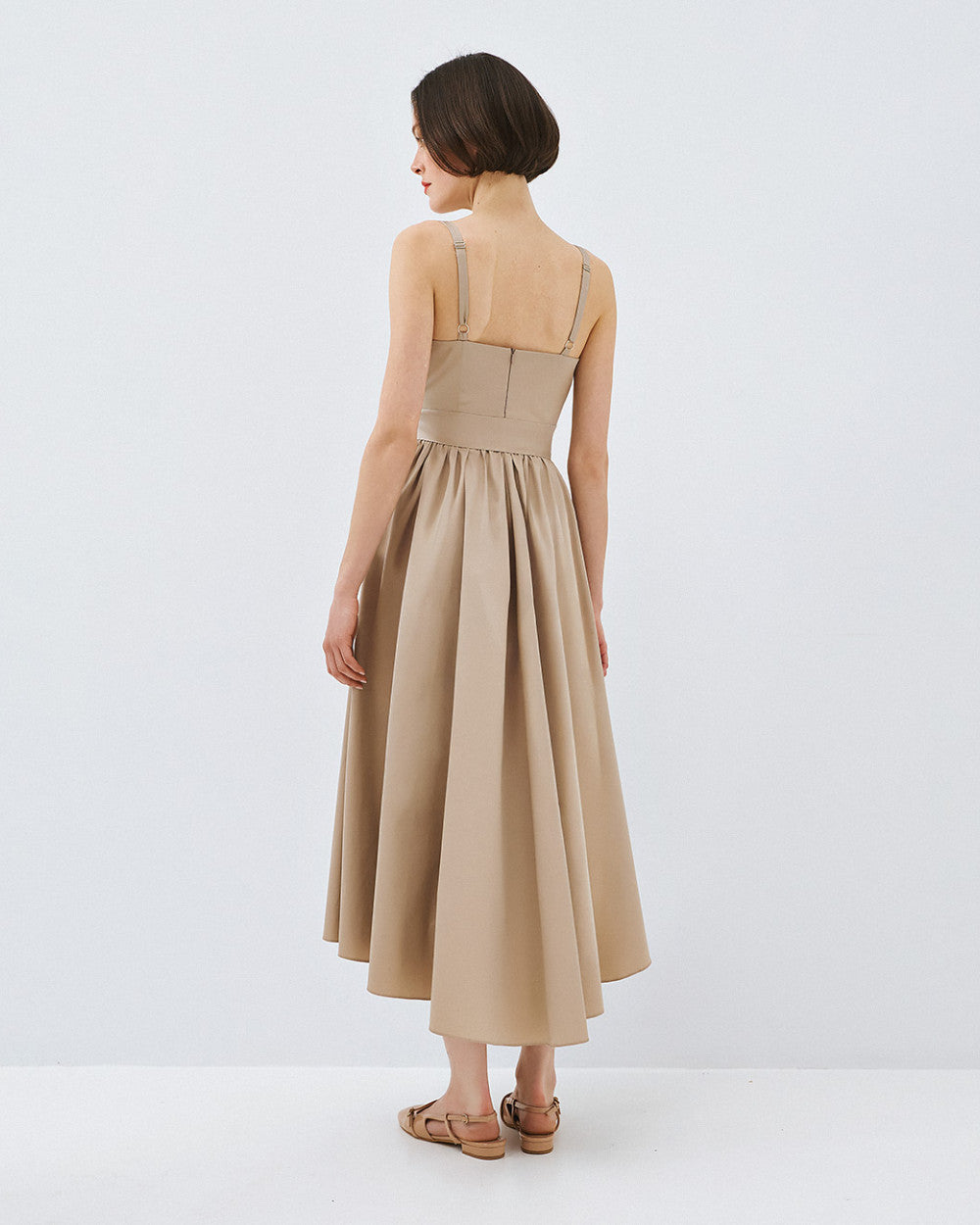 Access Fashion Maxi Sleeveless Wrap Beige Dress