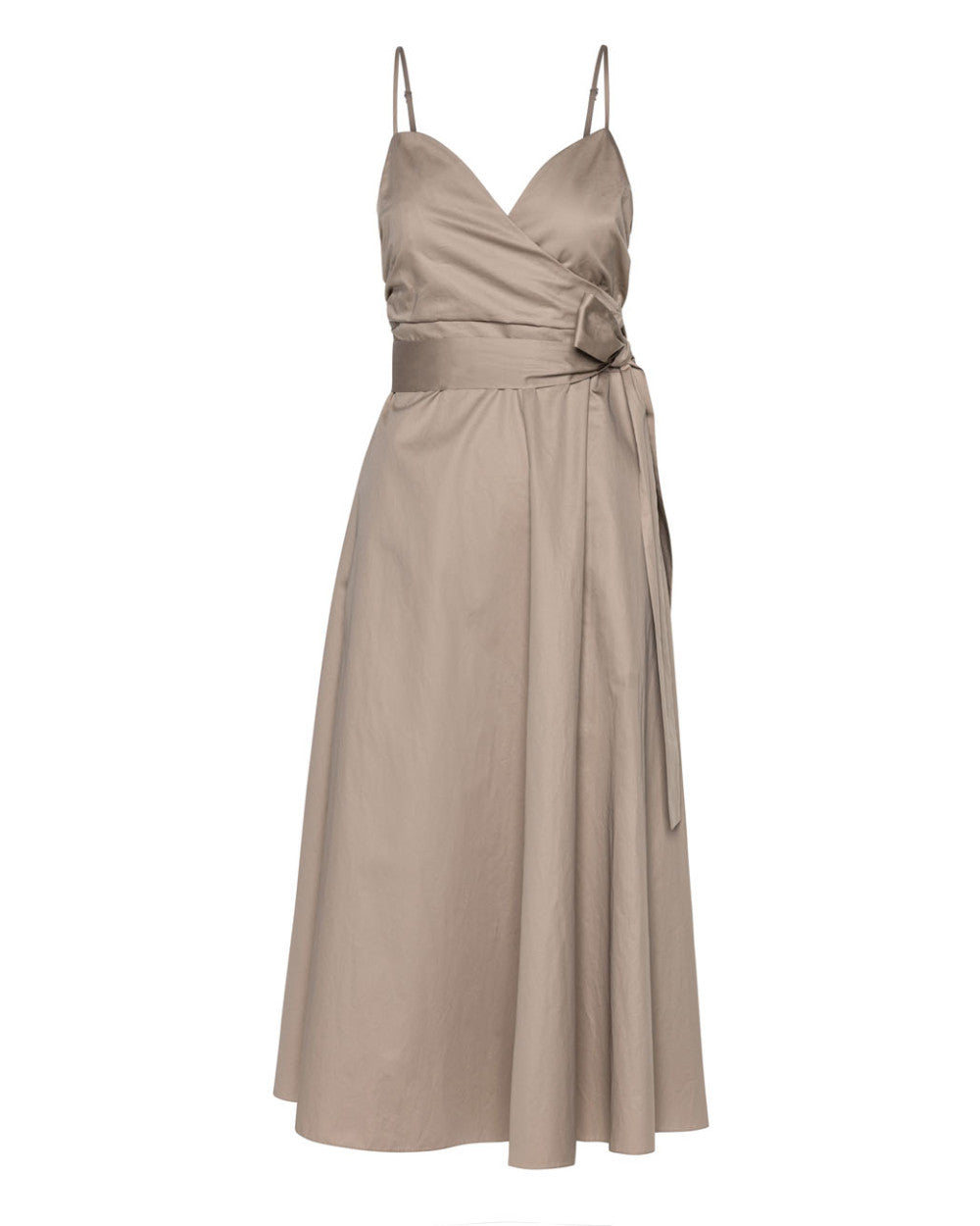 Access Fashion Maxi Sleeveless Wrap Beige Dress