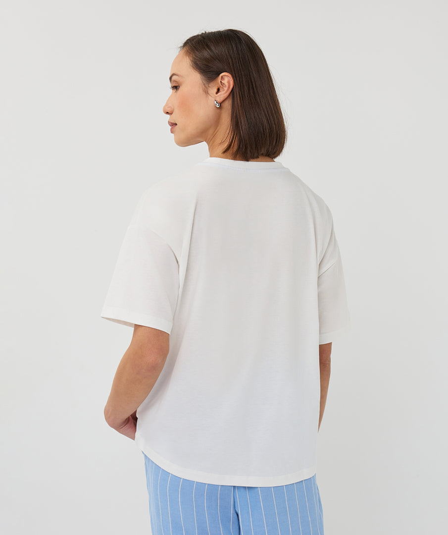 Esqualo Animal T-shirt - Off White/Blue