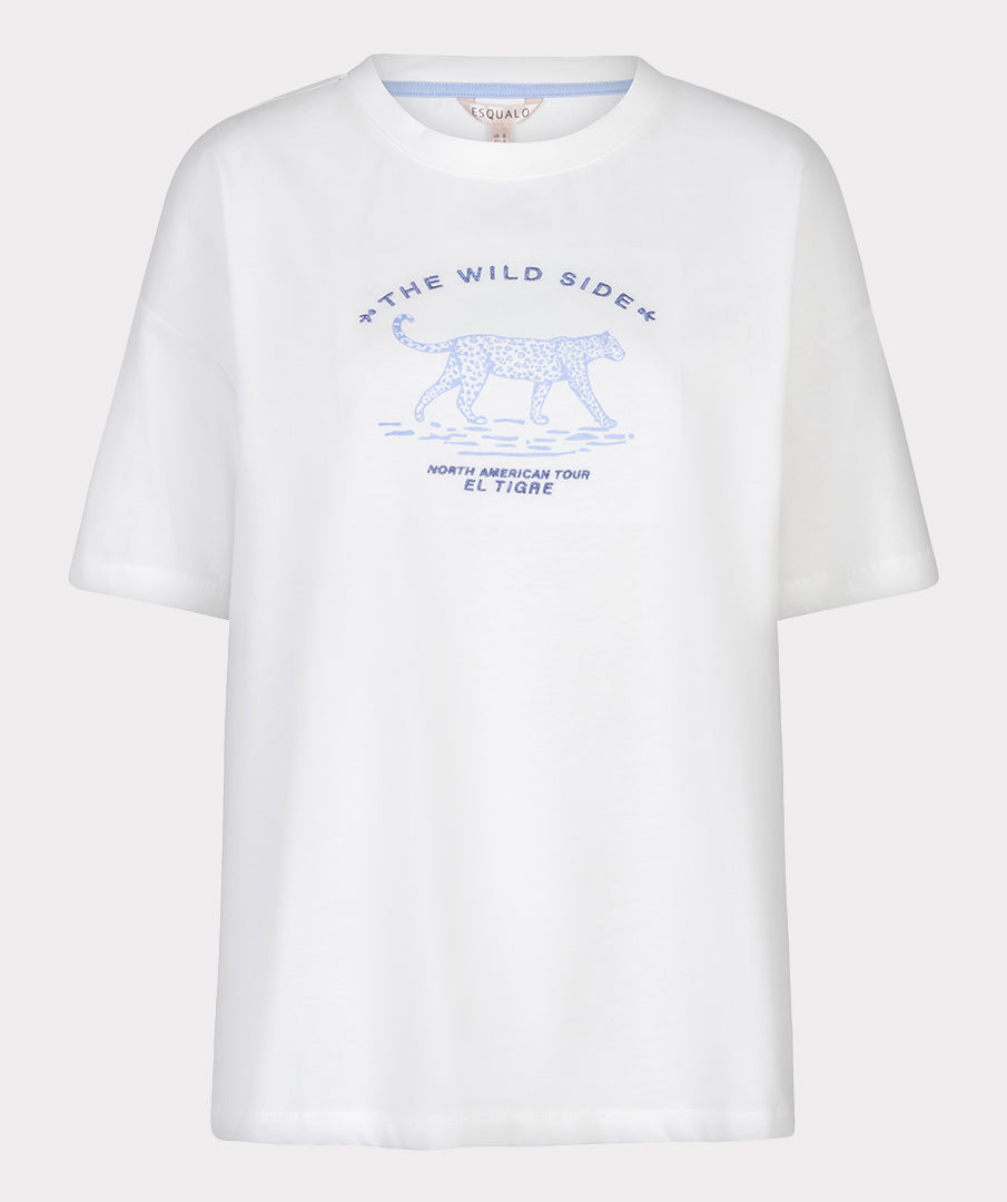 Esqualo Animal T-shirt - Off White/Blue