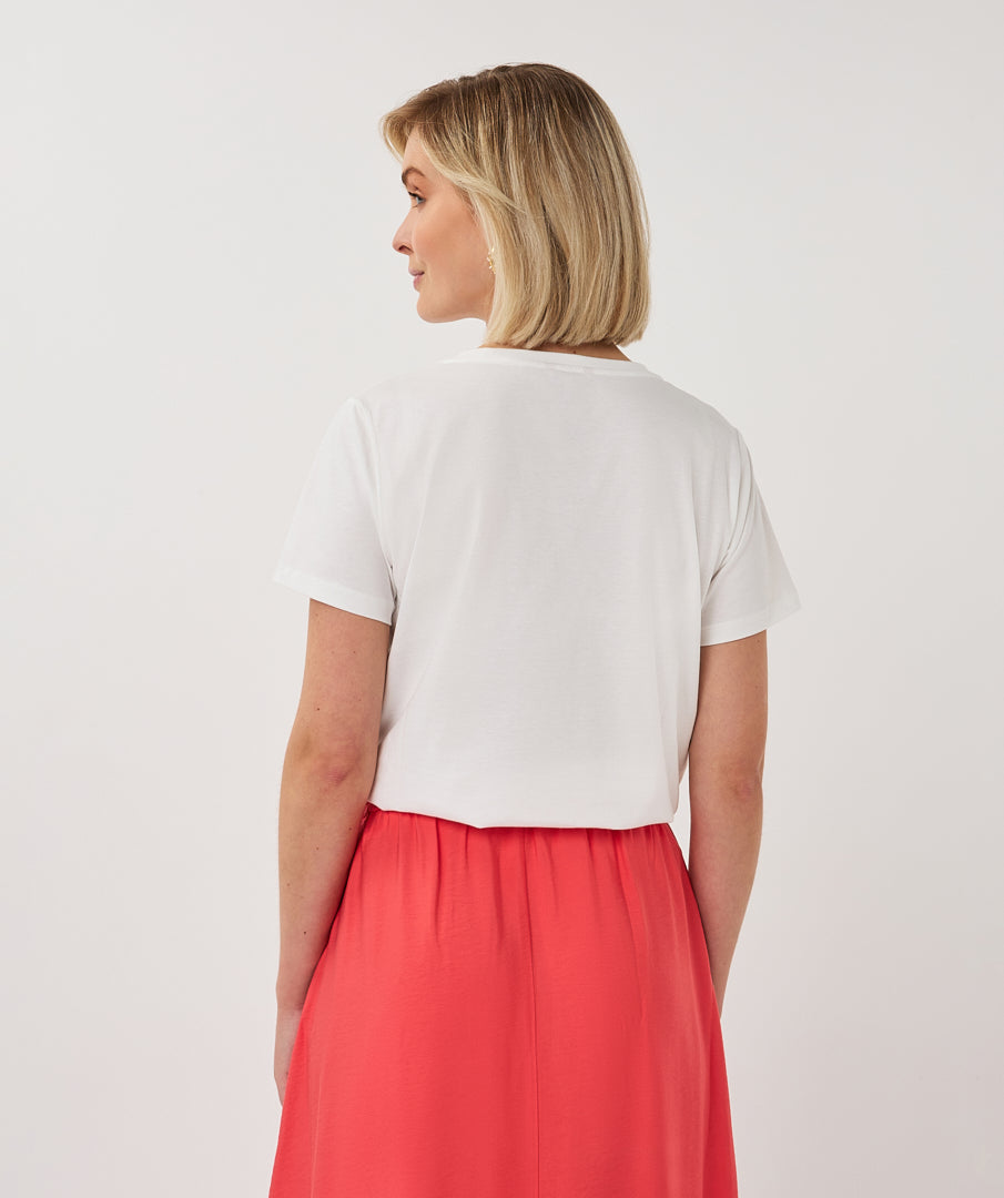 Esqualo T-shirt 'Paris' Off White/Red