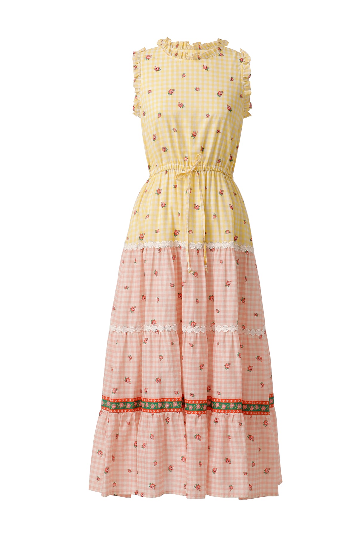 Emily Lovelock Veiled Rose Rachel Mixed Print Dress