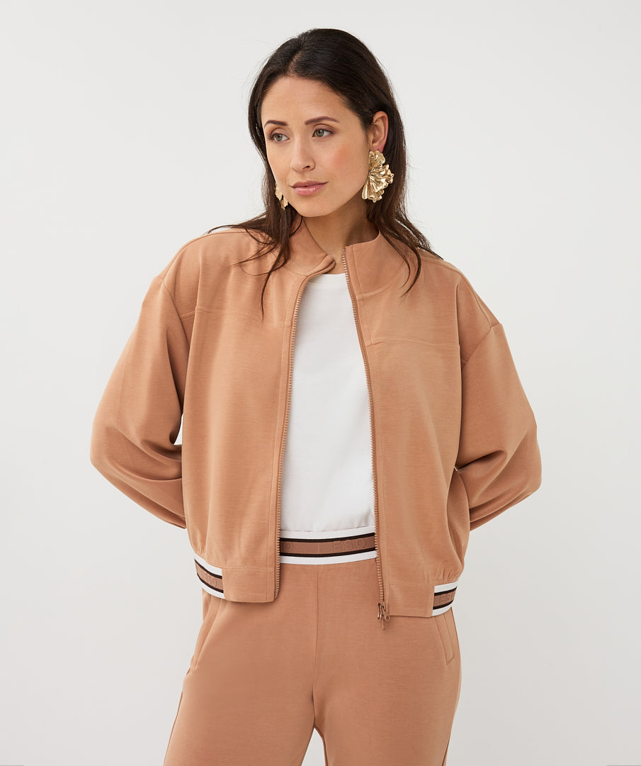 Esqualo Cappucino Cardigan Bomber Jacket