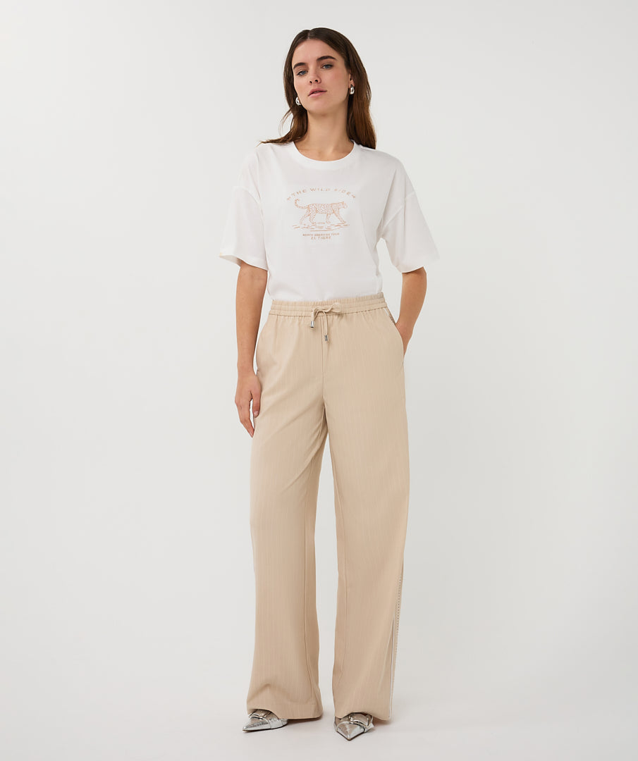 Esqualo T-Shirt 'animal' - Off White/Sand