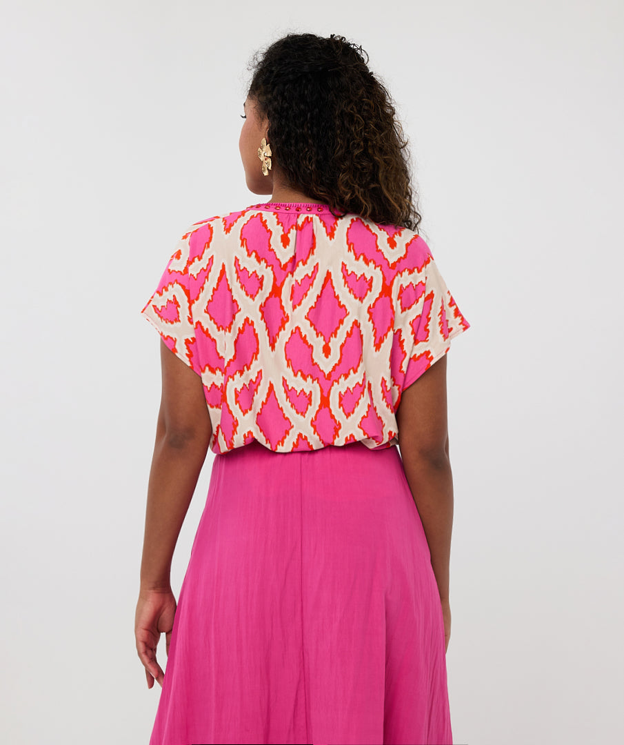 Esqualo V Neck Multicolored Top