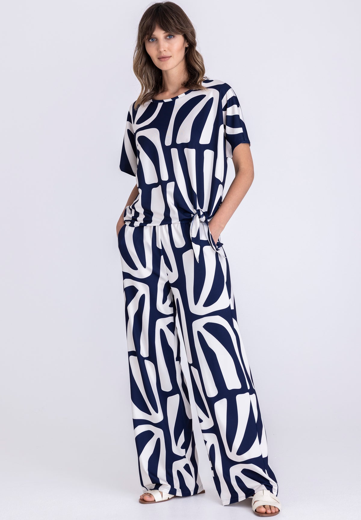 Tuzzi Printed Round Neck Top