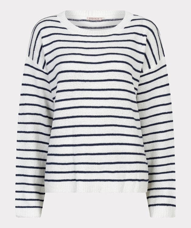 Esqualo Sweater Off-White Striped Sweater