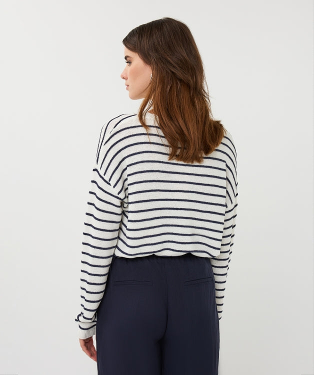 Esqualo Sweater Off-White Striped Sweater