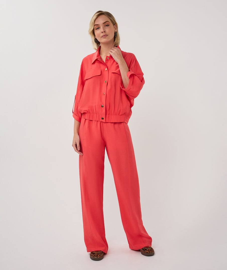 Esqualo S/Slve Slub Chili Red Jacket