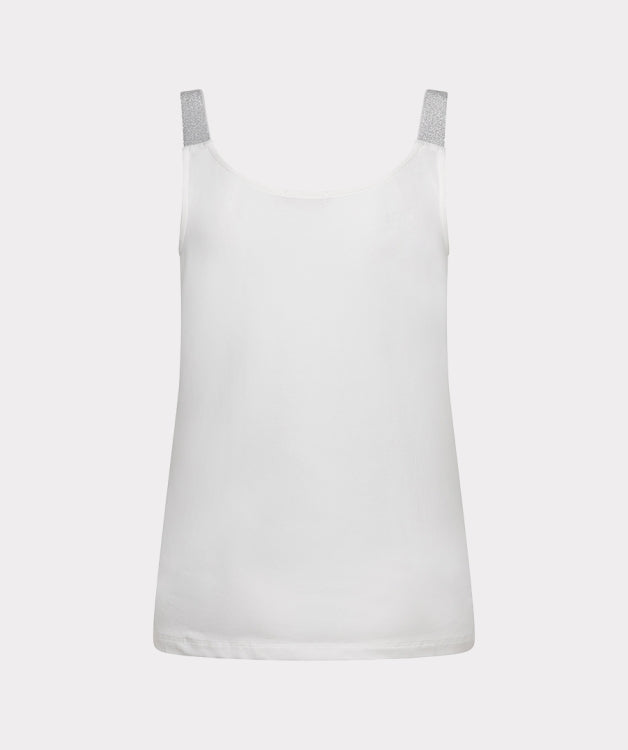 Esqualo White Cami With Lurex Straps