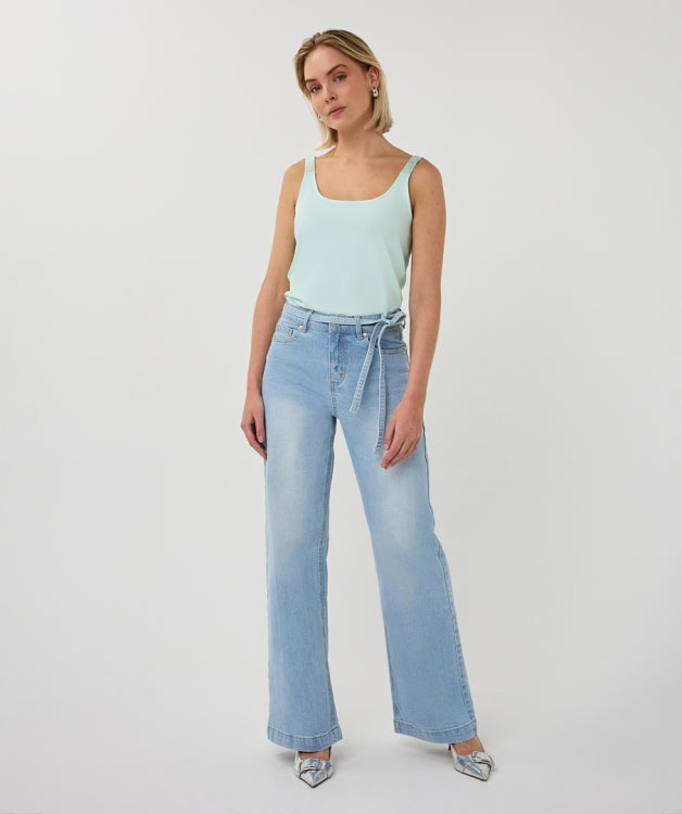 Esqualo Mint Green Cami With Lurex Straps