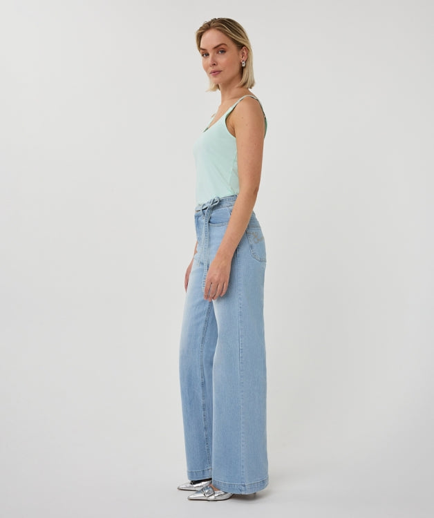 Esqualo Mint Green Cami With Lurex Straps