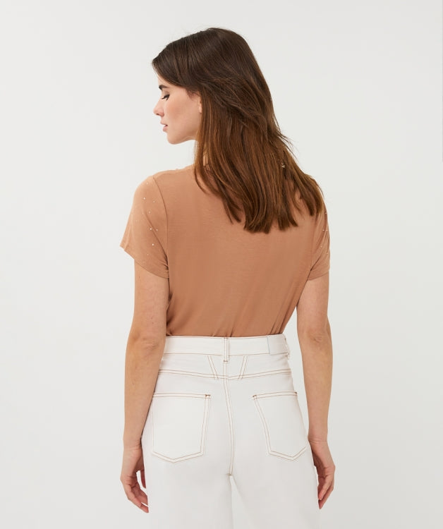 Esqualo V/Neck Stones Cappuccino T-shirt