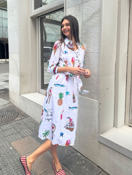 Vilagallo Dress Camisero Lazo Formentera