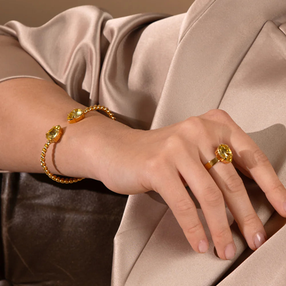 Caroline Svedbom Mini Drop Bracelet Gold Dark Jonquil