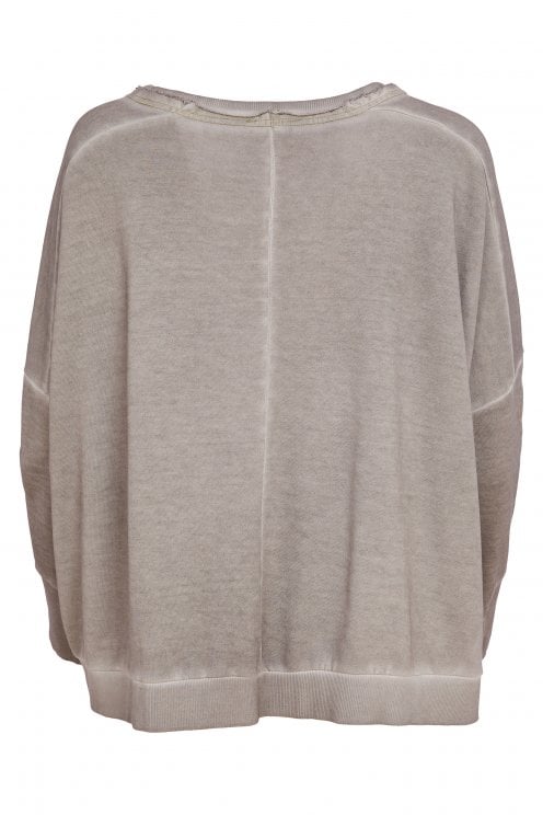 Naya Faded Washed Effect Round Neck Top With Pocket Detail