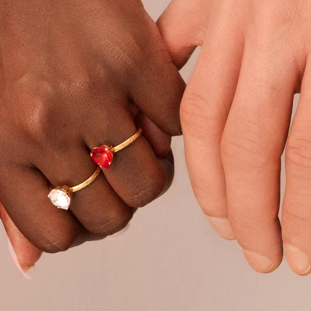 Caroline Svedbom Heart Ring Light Siam Gold