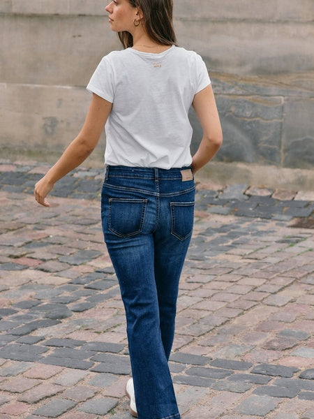 Mos Mosh White Tulli V-SS Basic Tee