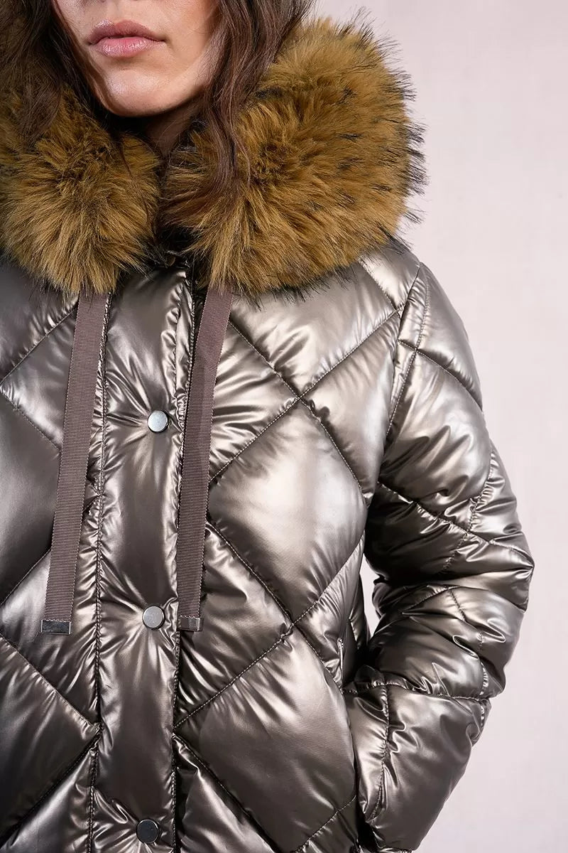 Molly Bracken Quilted & Iridescent Padded Jacket