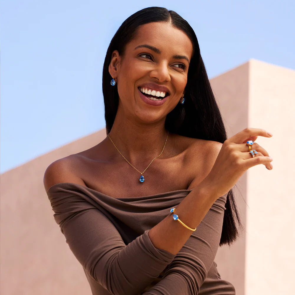 Caroline Svedbom Mini Drop Bracelet Ice Blue Gold