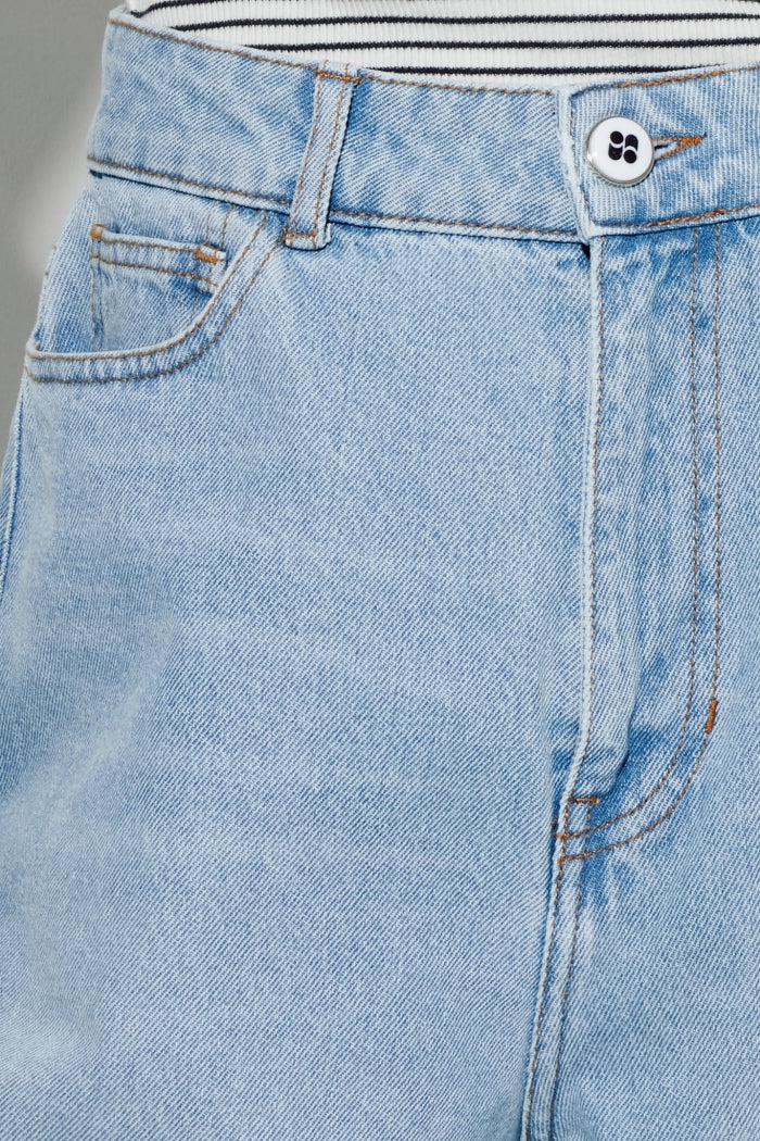 Imprevu Light Blue Roxy Baloon Fit Trousers