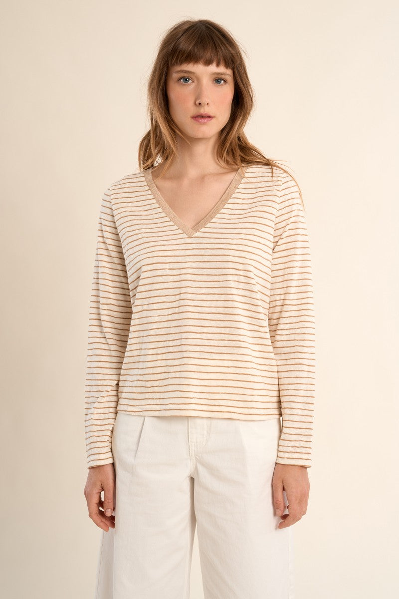 Molly Bracken Sailor T-Shirt- Ecru/Beige