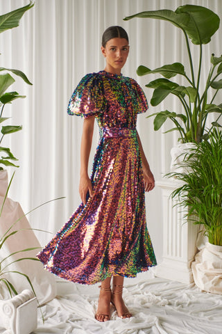 Celia B Prism Sequin Searph Dress