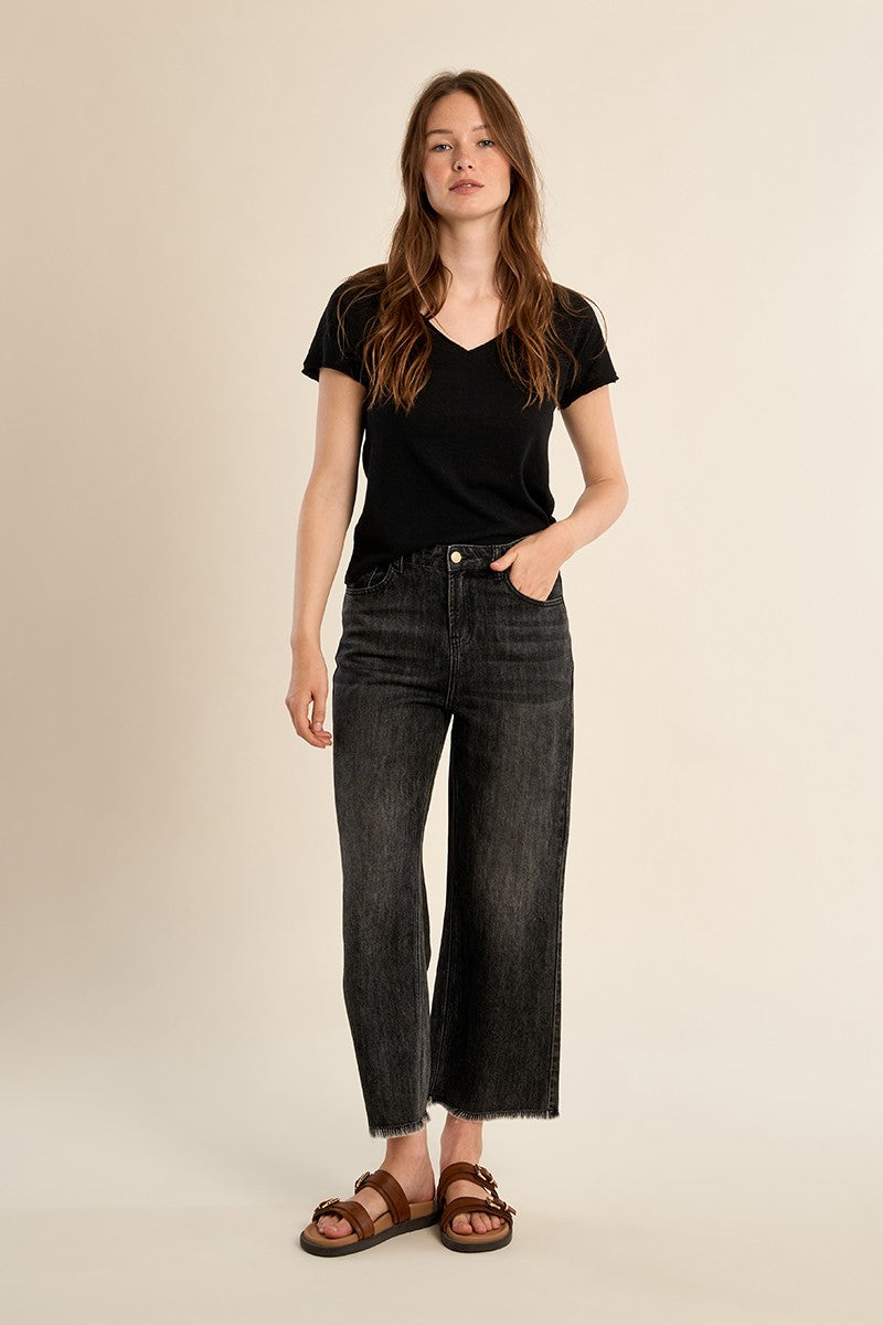 Molly Bracken Black V Neck T-Shirt