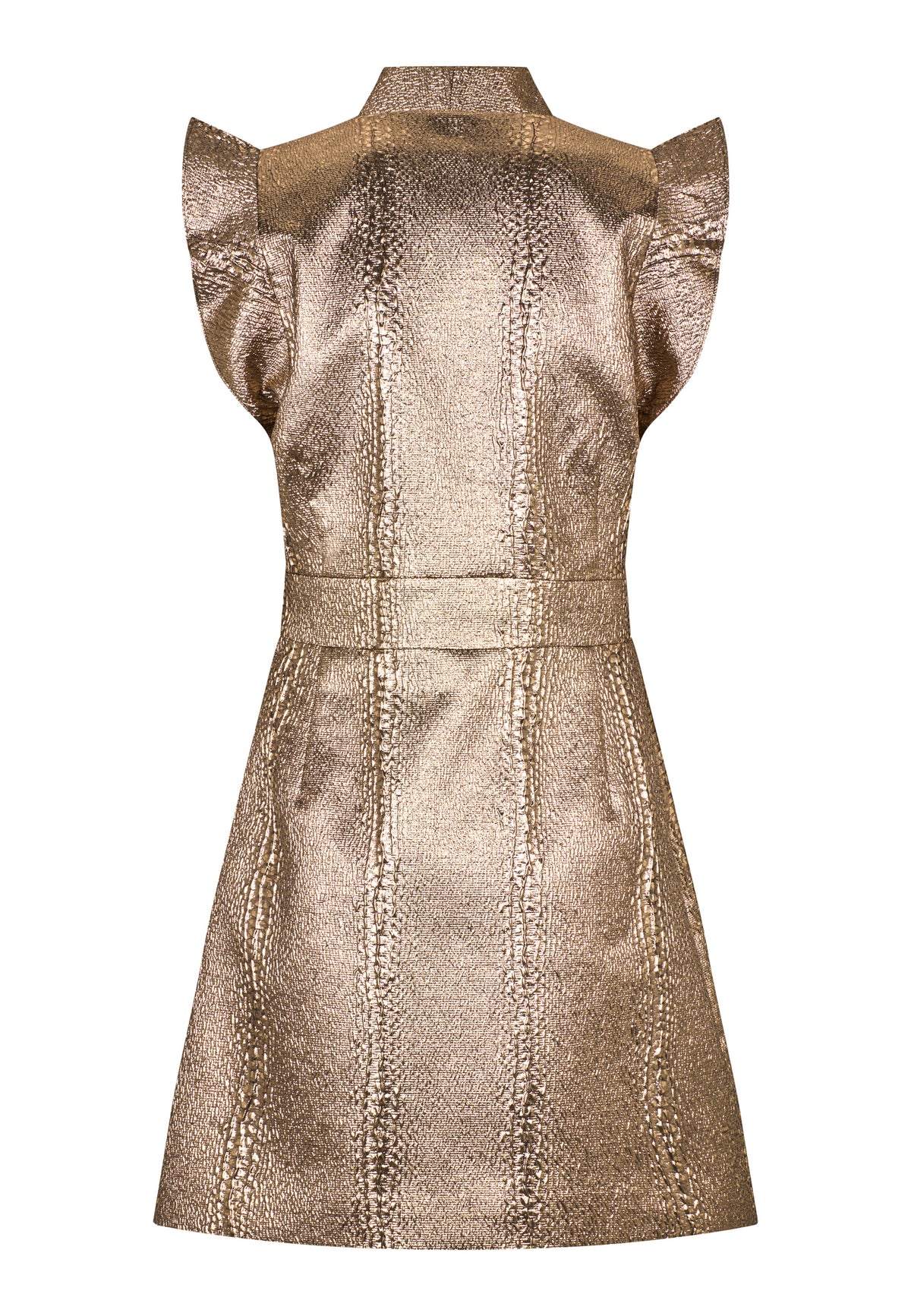 Dea Kudibal Ditta Black Gold Short Dress With V Neck