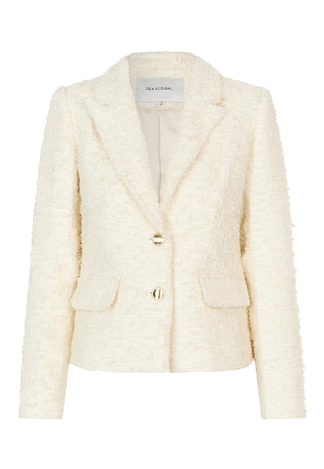 Dea Kudibal Martine Cream Boucle Blazer With Pockets