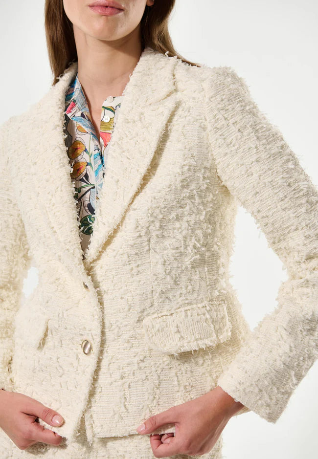 Dea Kudibal Martine Cream Boucle Blazer With Pockets