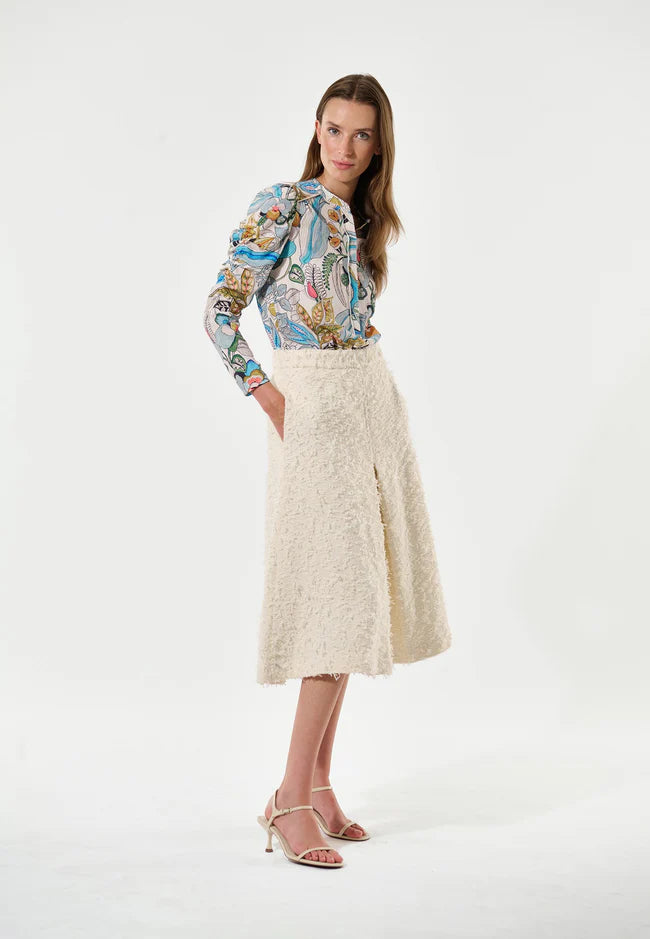 Dea Kudibal Cream Boucle Alma Skirt With Pockets