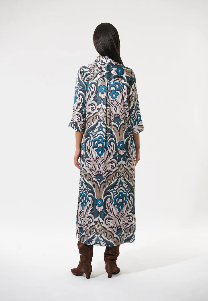 Dea Kudibal Stretch Silk Hermine Shirt Dress - Artistic Blush