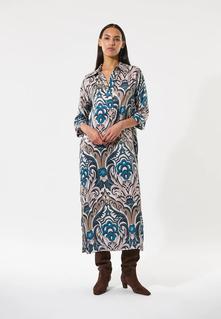 Dea Kudibal Stretch Silk Hermine Shirt Dress - Artistic Blush