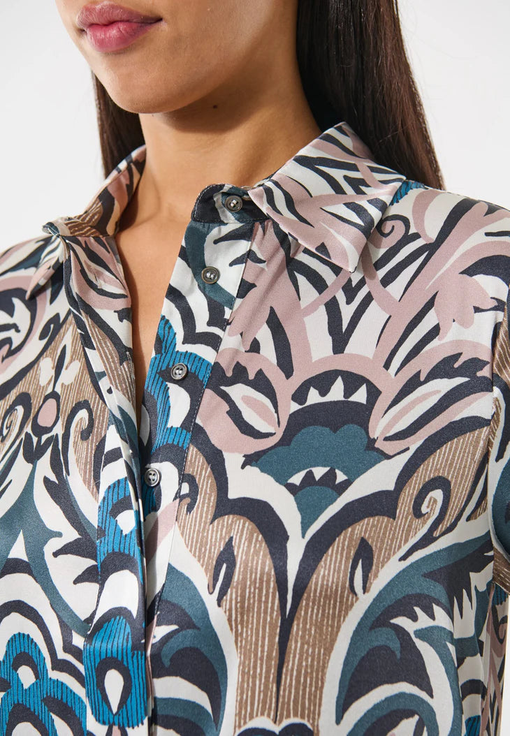 Dea Kudibal Stretch Silk Hermine Shirt Dress - Artistic Blush