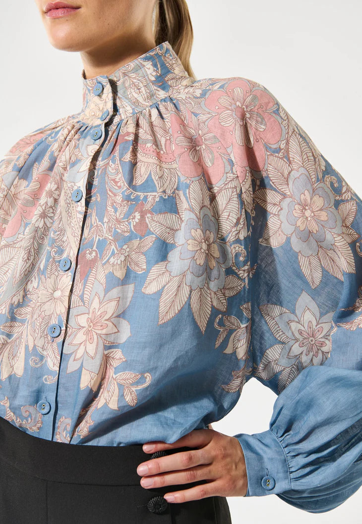 Dea Kudibal Nita Linen Elko Blue Blouse