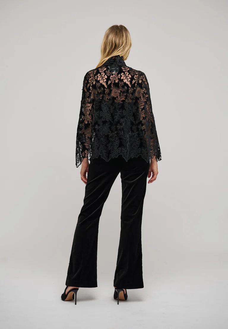 Dea Kudibal Amina Black Embroidery Cape With Buttons