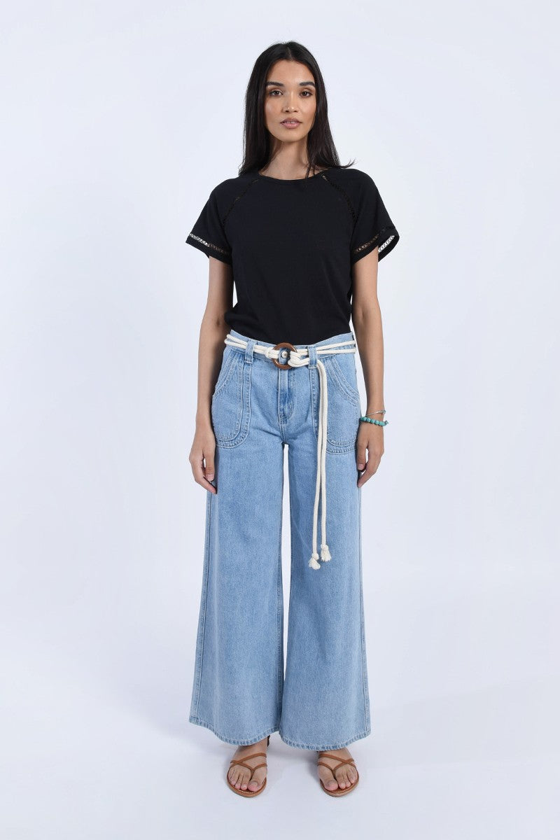 Molly Bracken Off White Woven Belt