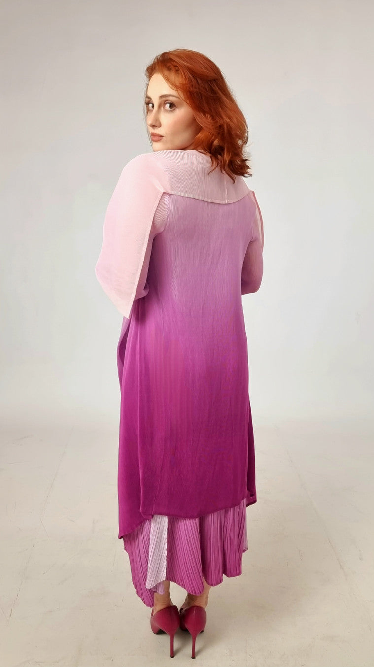 Alquema Long Estrella Dress And Collare Coat - Smokey Rose