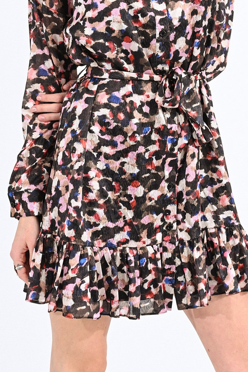 Mollie black hotsell print shirt dress