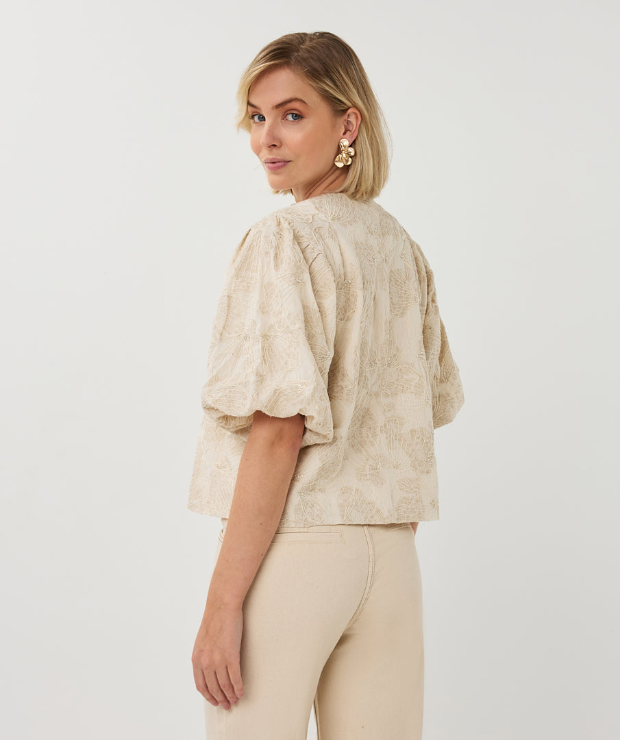 Esqualo 3D Shell Printed Ecru Top