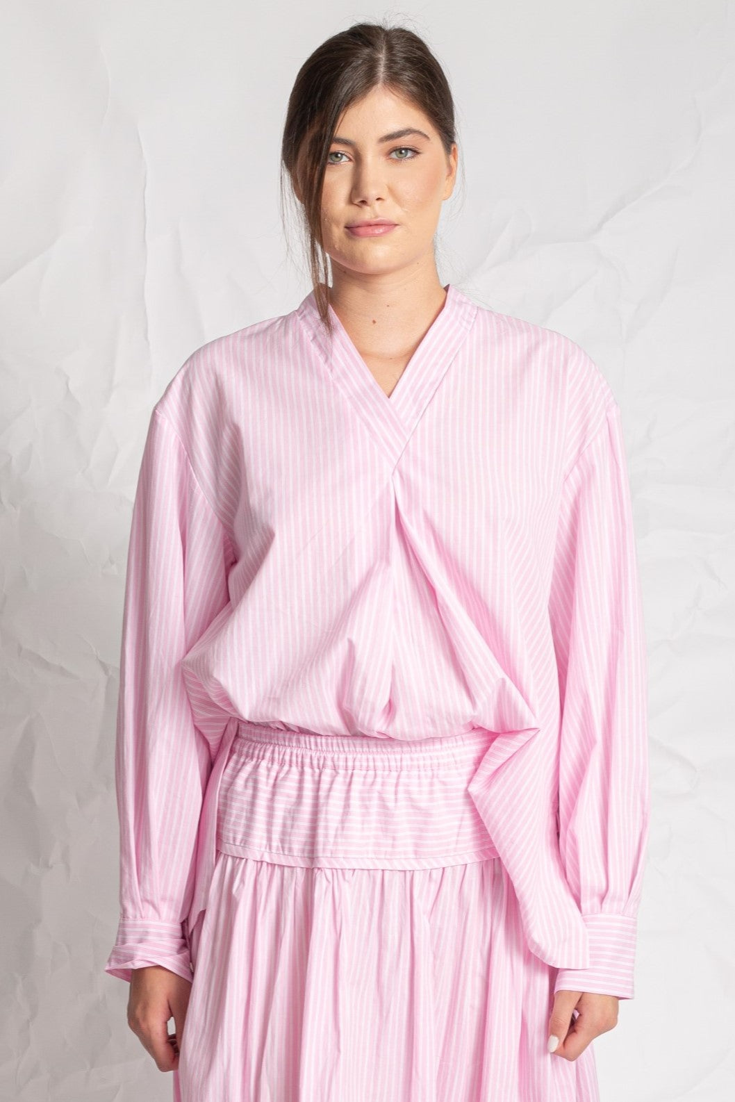 Les Filles D&#39;Ailleurs White/Pink Stripes Top