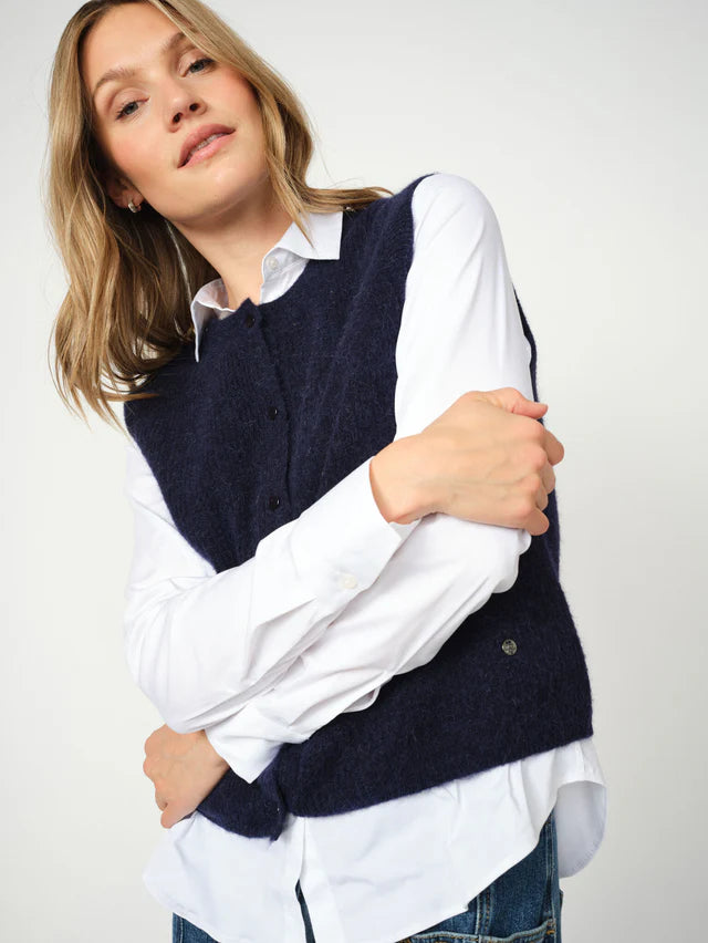 Mos Mosh Maritime Blue Almine Thora Knit Vest