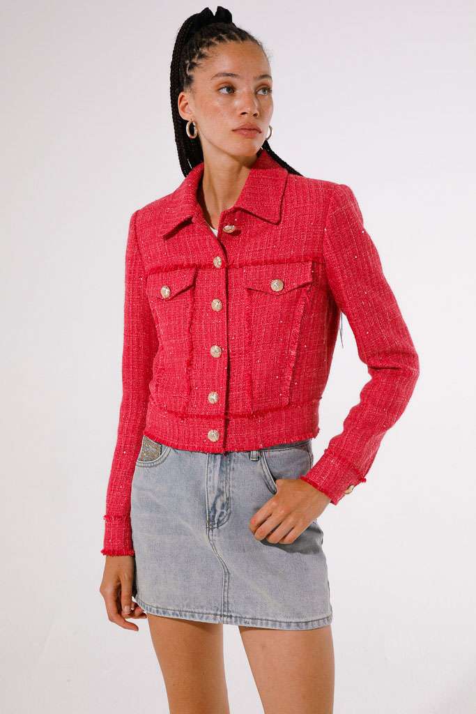 GoaGoa Leska Hot Pink Chanel Like Tweed Jacket