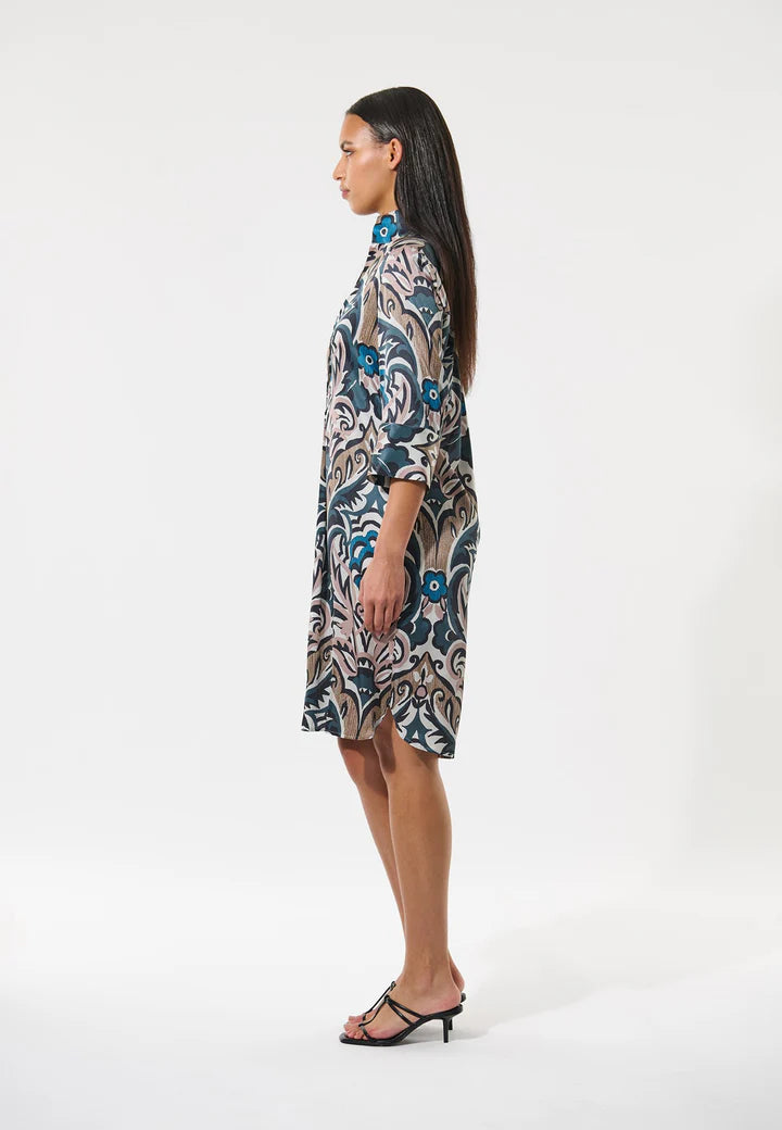 Dea Kudibal Stretch Silk Kamille Shirt Dress - Artistic Blush